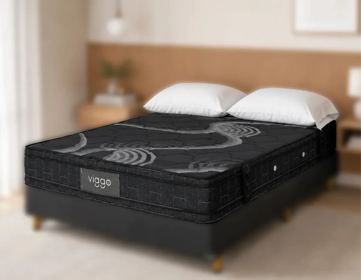 Colchón Viggo Diamante 150x190 Cm 300 Kg Alta Densidad Negro