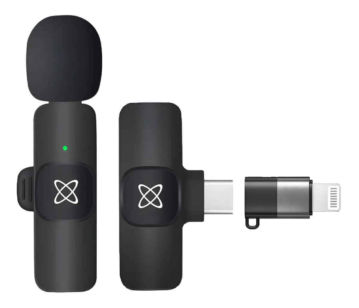 Microfono Corbatero Inalambrico Compatible Celular iPhone iPad Color Negro Megan Tech K8 USB-C Ideal Influencer Creador de Contenido