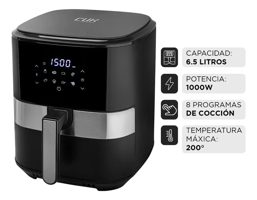 Freidora de Aire Cuk By Gadnic 6.5 Litros Multifunción Eléctrica Táctil Antiadherente