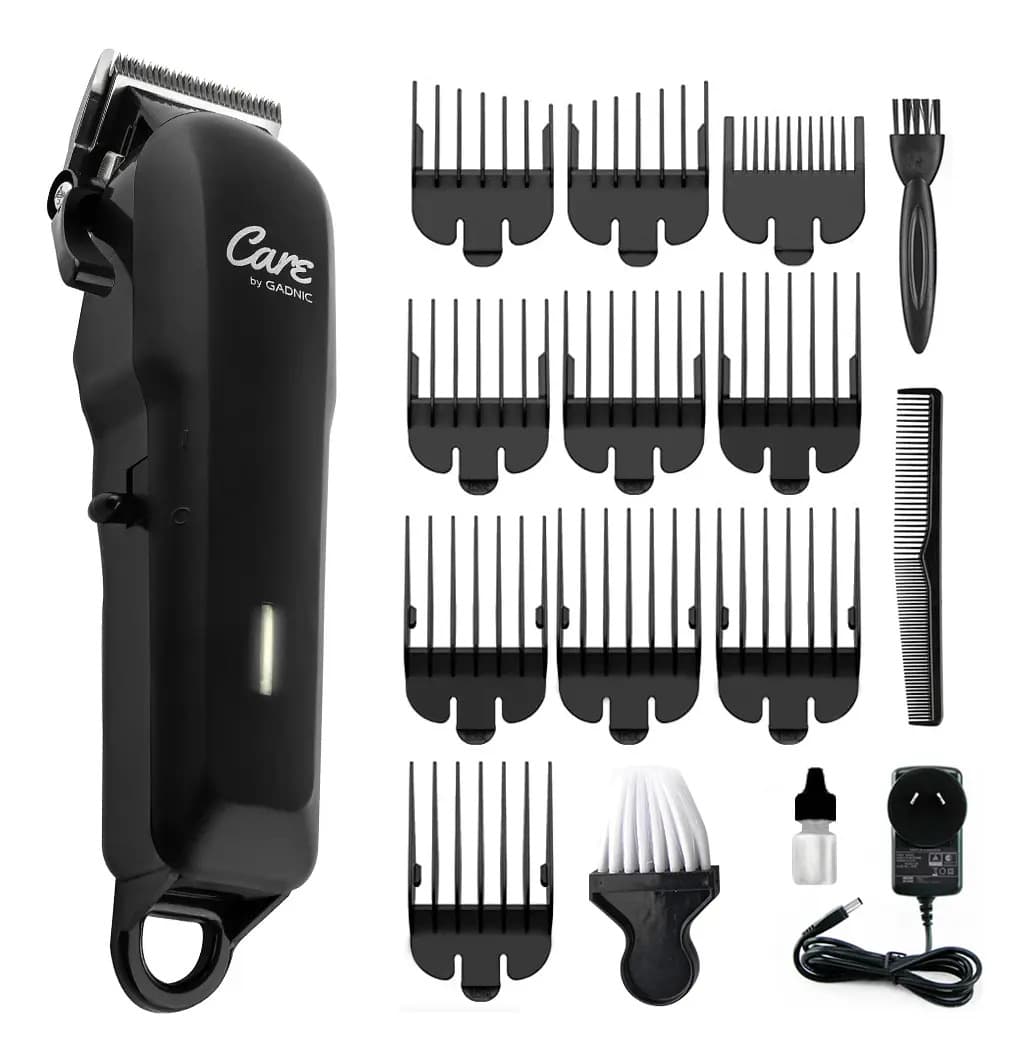 Máquina De Cortar Pelo Care By Gadnic S2000 Pro 8 Peines Accesorios 2000mAh Indicador LED Carga Rápida