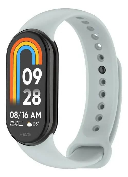 Malla Para Mi Smart Band 8 Y 9 Xiaomi 1.62 Mi Smart Band 10 1.72 De Silicona Y Con Enganche Acero Metal Generica Marca Miaband Color Gris