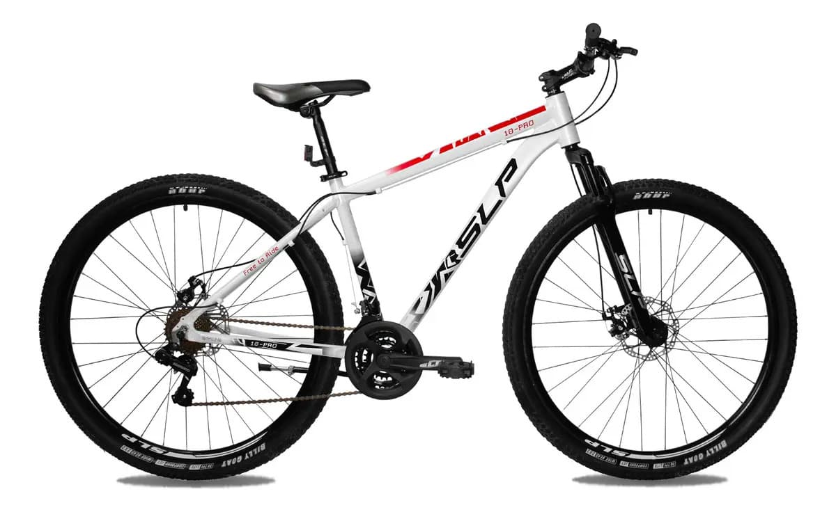 Bicicleta Slp Mtb 10 Pro 2025 Aluminio R29 Shimano 21v Color Blanco/Negro/Rojo Tamaño del cuadro 18