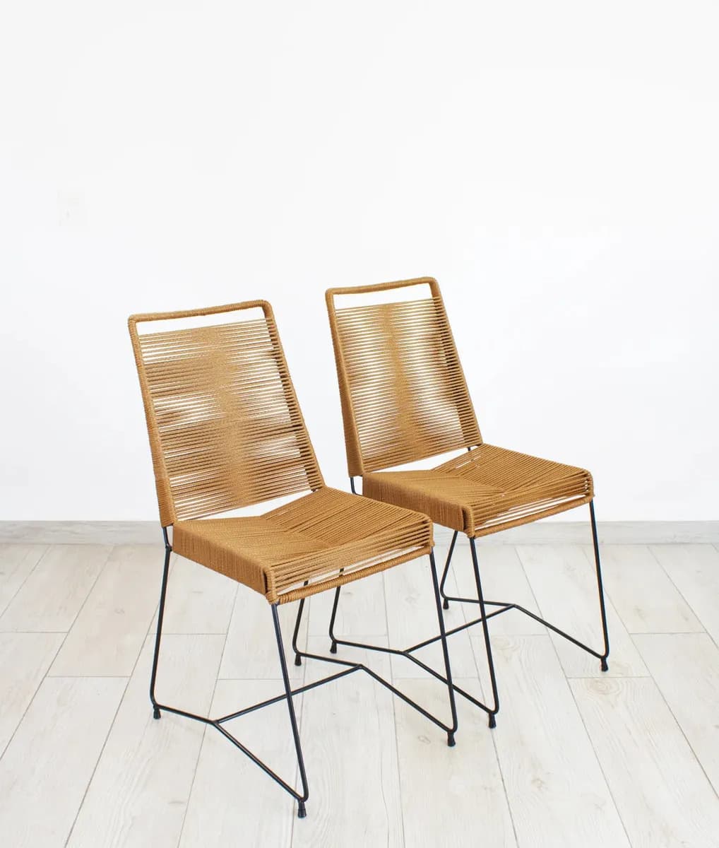Silla Tulum Acapulco Respaldo Alto Simil Yute Yute Marrón Yute Negro