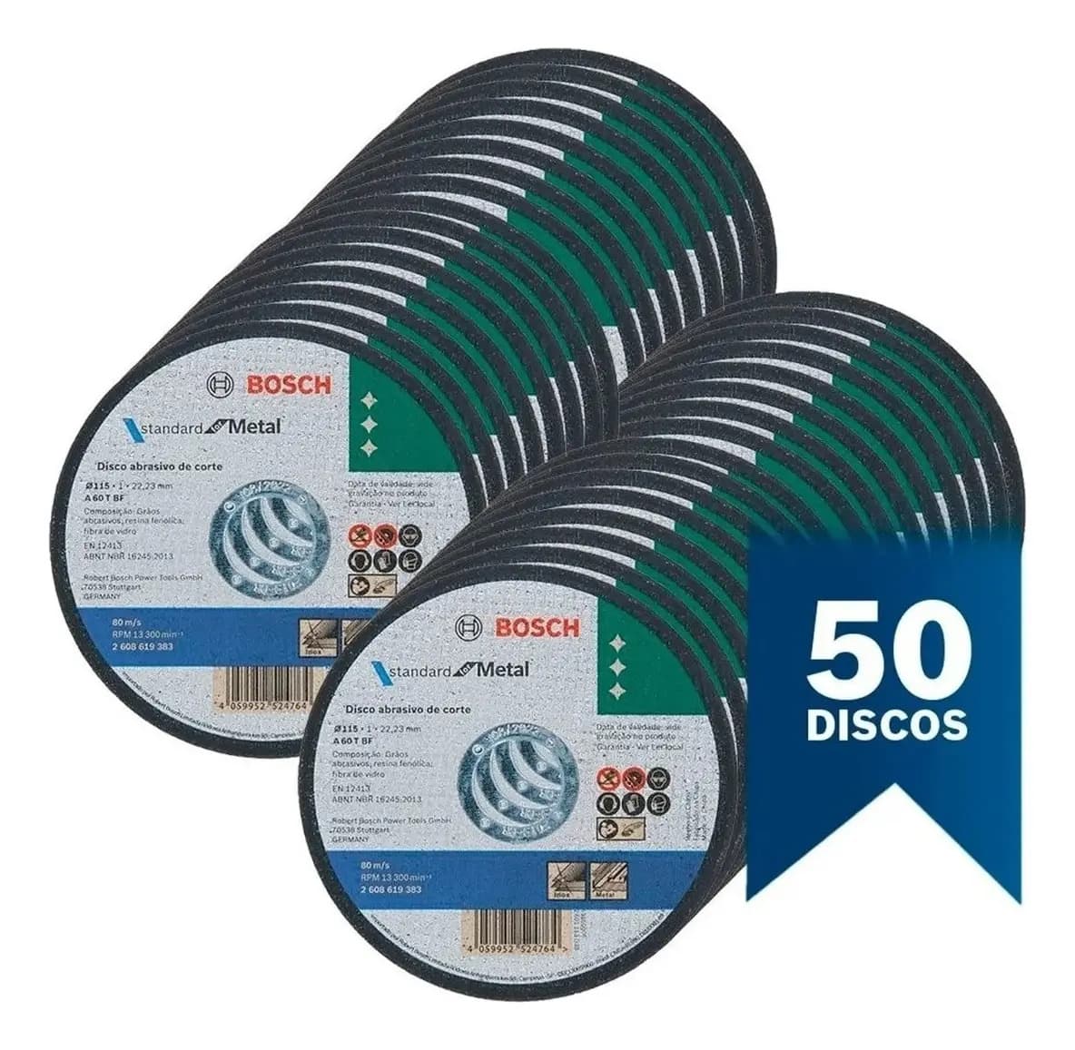 Discode Corte Bosch 2608619383 11.5cm x 1mm Color Negro Pack x 50 Unidades