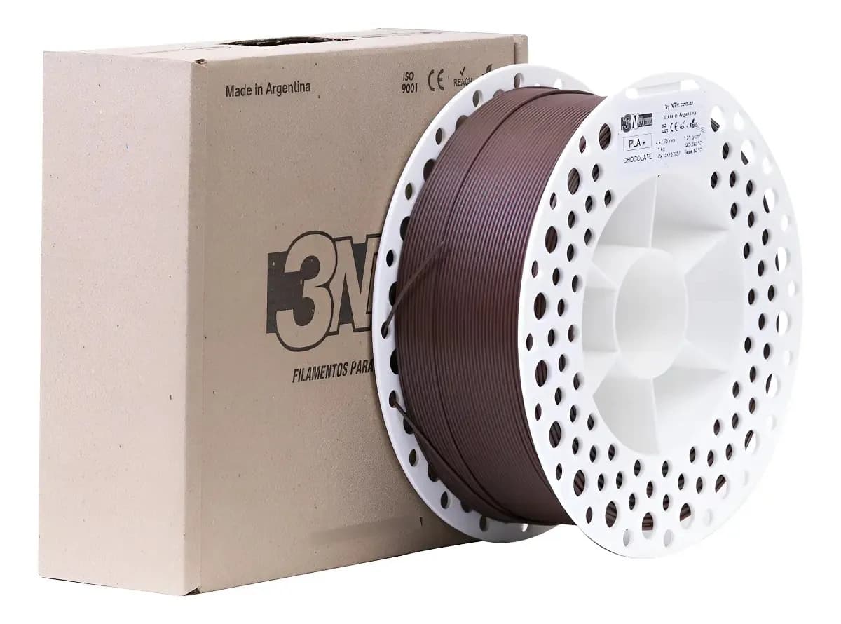 Filamento 3nMax PLA+ 1.75mm 1kg Chocolate para Impresora 3D