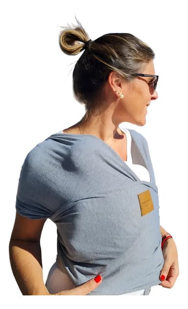 Fular Portabebé Ergonómico Tela Elastizada Gris Melange 5m Mamishka