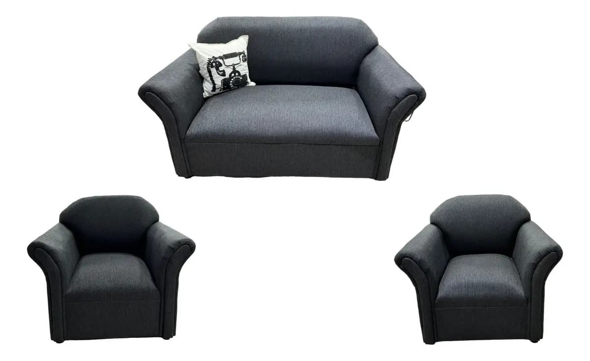 Sillon Juego Living Eco 2-1-1 Espacio Living Tela Chenille Color Catálogos En Fotos