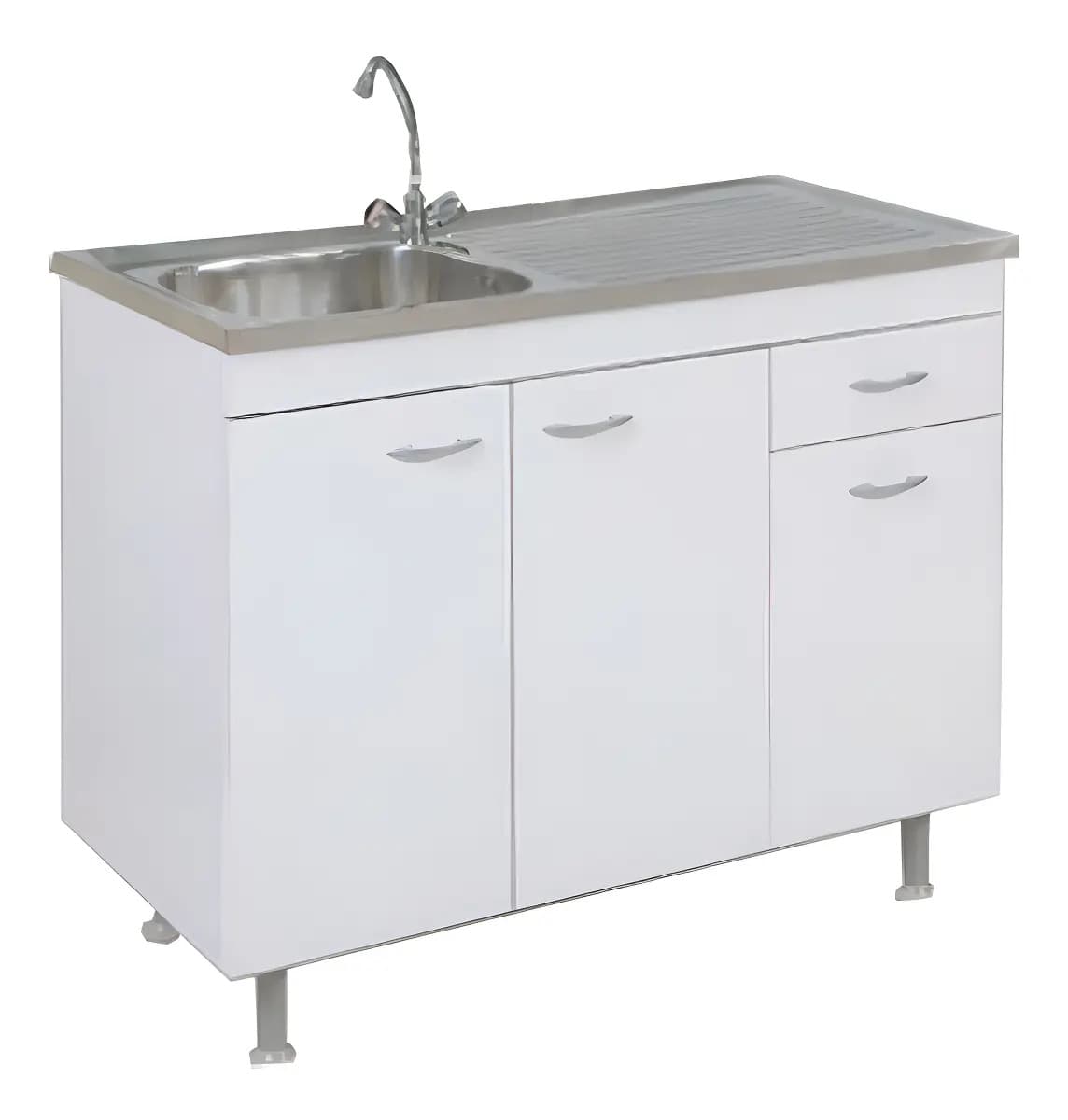 Bajo Mesada Amube 100 Cm Cocina Blanco Cajones