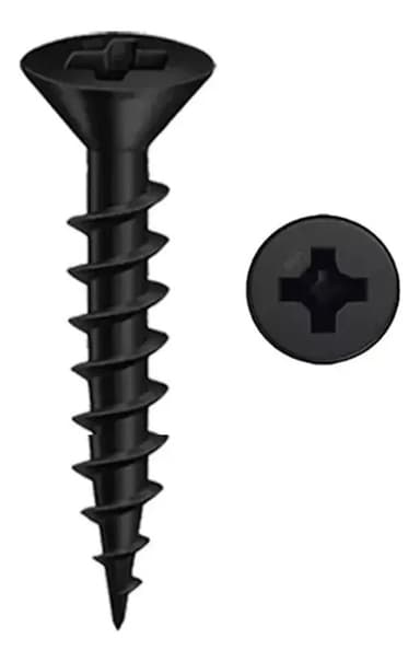 Tornillo Drywall Negro Paso Grueso para Madera Punta Aguja 6 X 1 1/4 3.5 x 31mm Skyhard Caja por 500 Unidades