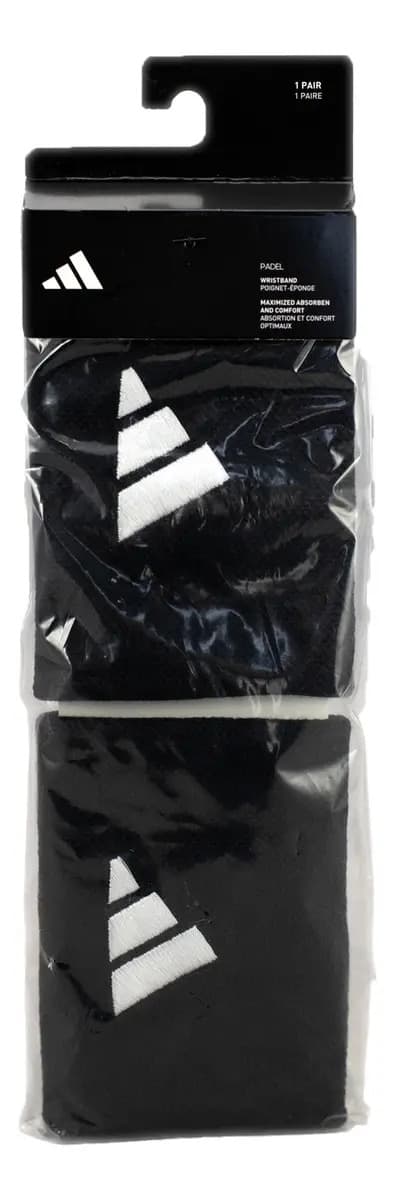 Muñequera de tennis adidas MUÑEQUERA ANCHA talle ancha color negro pack x 2 u