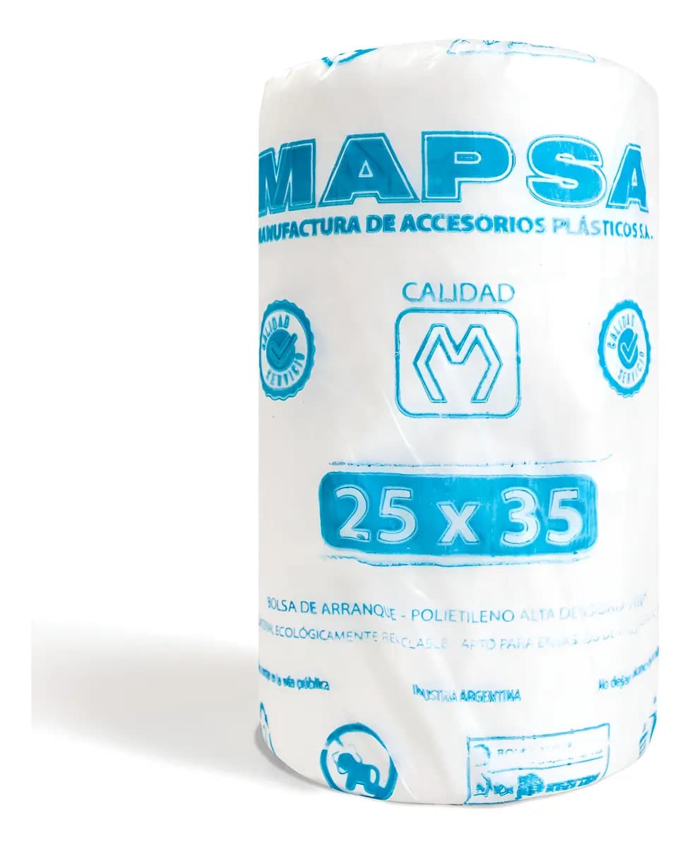 Bolsa Rollo Arranque 25x35 Apto Para Freezer 750 Gr Polietileno Alta Densidad Transparente Cristal Polinea X Unidad