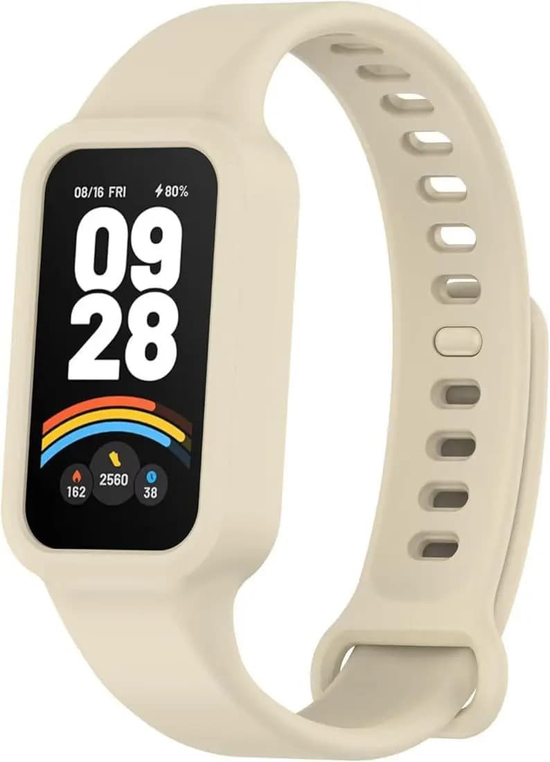 Malla Para Reloj Pulsera Xiaomi Smart Band 9 Active 1.47 De Silicona Generica Marca Miaband Color Marfil