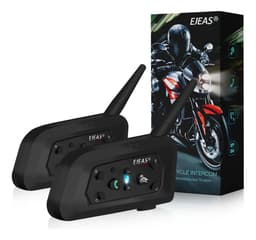 2 Intercomunicadores V6-PRO+ para Casco de Moto con Bluetooth marca Ejeas