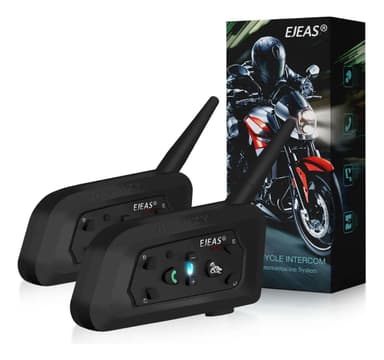 2 Intercomunicadores V6-PRO+ para Casco de Moto con Bluetooth marca Ejeas