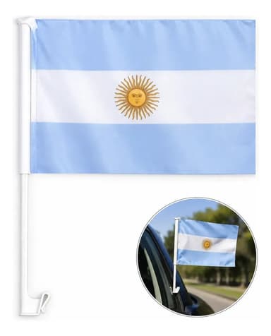 12 Banderas Argentina P/auto Mundial Argentina
