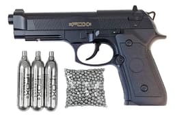 Pistola Fox Co2 Beretta 92 Balines Garrafas Bi Calibre 4.5 mm Color Negro