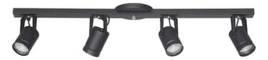 Spot Aplique Barral Slim Para 4 Luces Dicro Gu10 Direccionables Color Negro Ferrolux S-4900N/T
