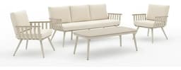 Juego Living Jardín 4 Piezas Aluminio Polywood Demi Utile Beige
