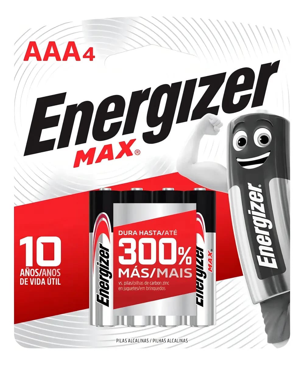 4 Pilas AAA Energizer MAX E92 Alcalina