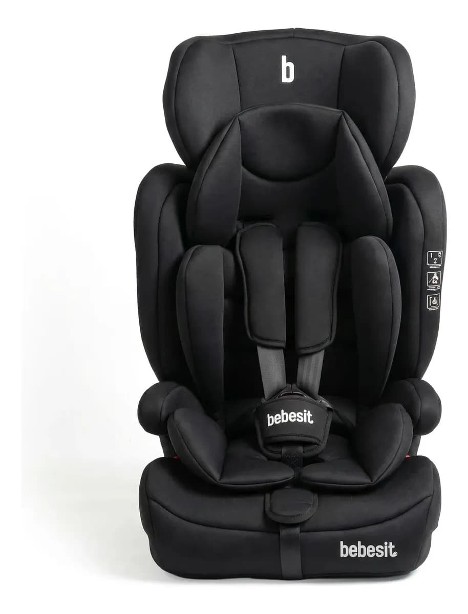Butaca Booster Bebesit con Isofix Para Grupo 1, 2 y 3 Hasta 36 kg Negra