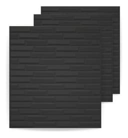 20 Placas Revestimiento Pared Autoadhesiva 3d Subway Rustico Color Negro Diagonal (10.8m2)