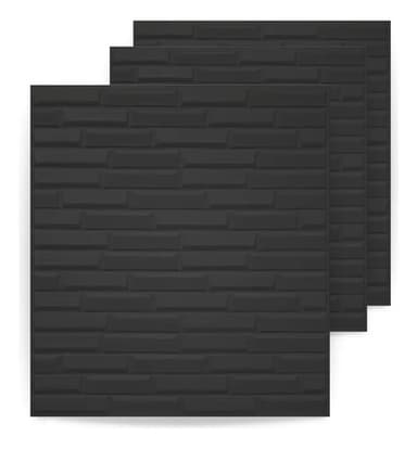 20 Placas Revestimiento Pared Autoadhesiva 3d Subway Rustico Color Negro Diagonal (10.8m2)