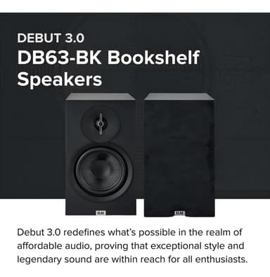 Parlantes Estantería Elac DB63-BK Tweeter Woofer 6.5'' Negro