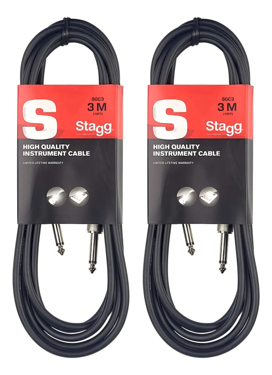 Combo 2 Cables Plug-plug 3 Metros Stagg Sgc3 Pack X 2