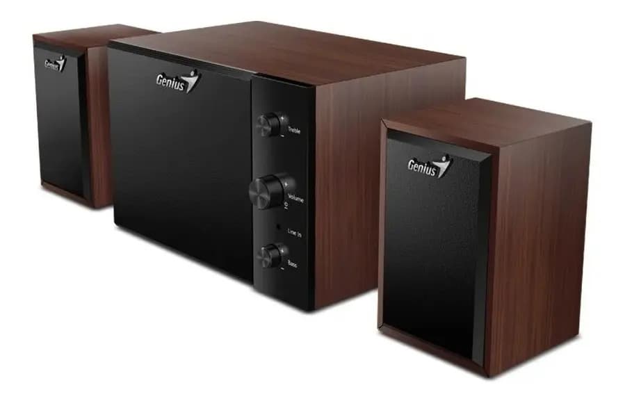 Parlantes Genius Sw 2.1 350 Subwoofer 15w Pc Notebook Madera Color Marrón