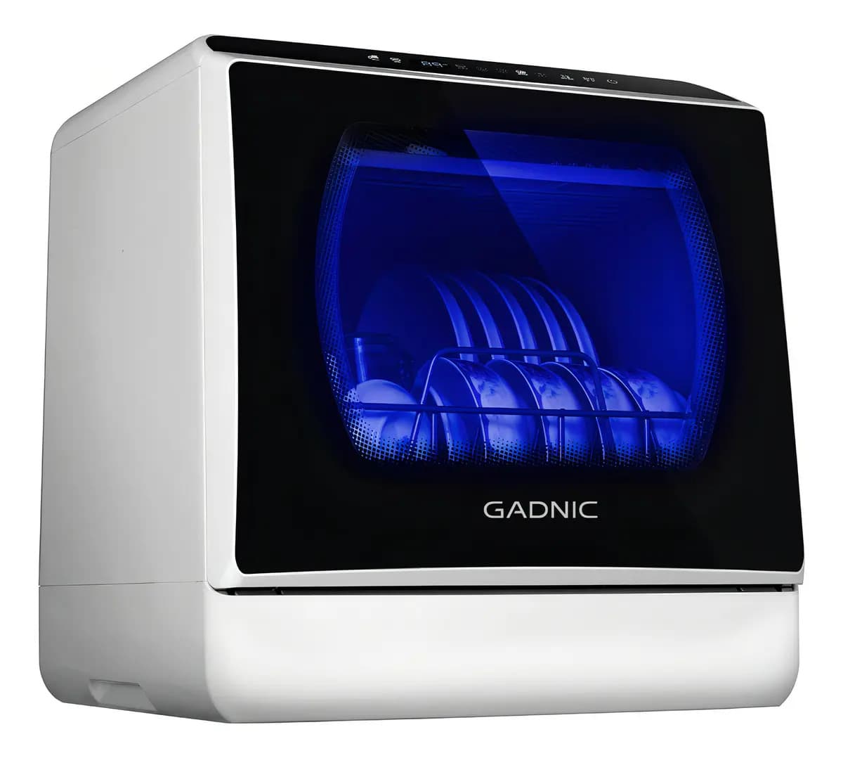 Lavavajillas De Mesada Gadnic Panel Digital Compacto 3 Cubiertos ECO 5 Programas Sistema 360 Tanque de Agua 5L Secado Automático