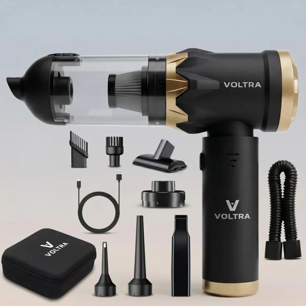 Aspiradora Portatil Inalambrica De Mano Voltra Auto 5 En 1 Negro