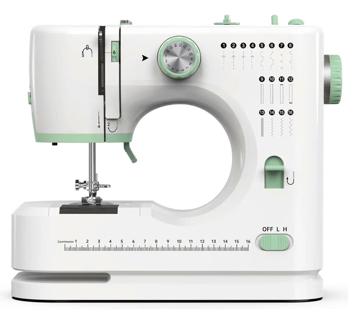 Maquina De Coser Portatil Electrica 16 Puntadas Pedal Luz Color Blanco Smart Tech FHSM-520