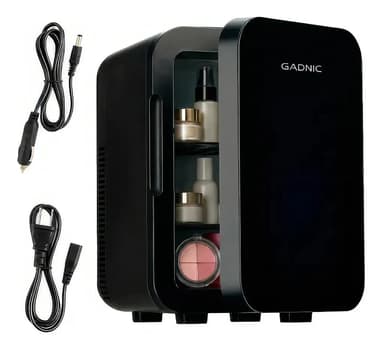 Mini Heladera Portátil Gadnic 10l Frío Calor Para Cosméticos Color Negro