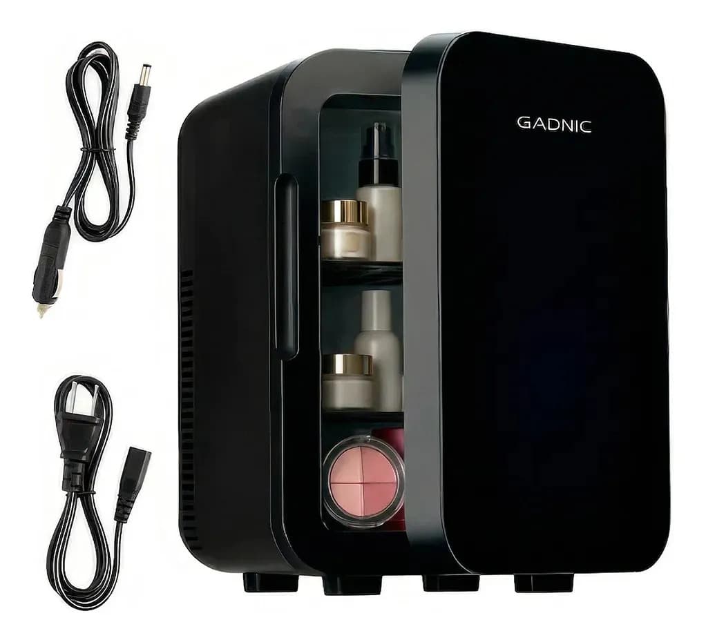 Mini Heladera Portátil Gadnic 10l Frío Calor Para Cosméticos Color Negro