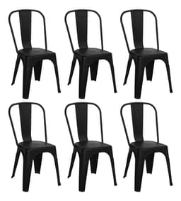 Sillas Tolix X6 Estilo Industrial Color Negro Fibra Importada Gardenlife