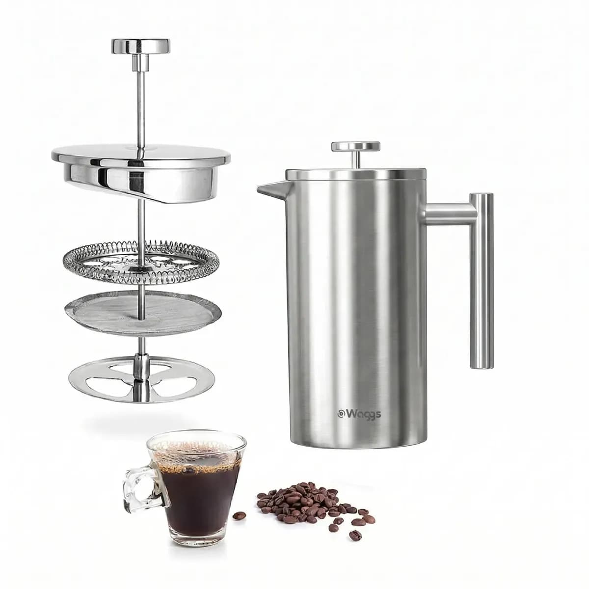 Cafetera De Émbolo Prensa Francesa De Acero Inoxidable Waggs