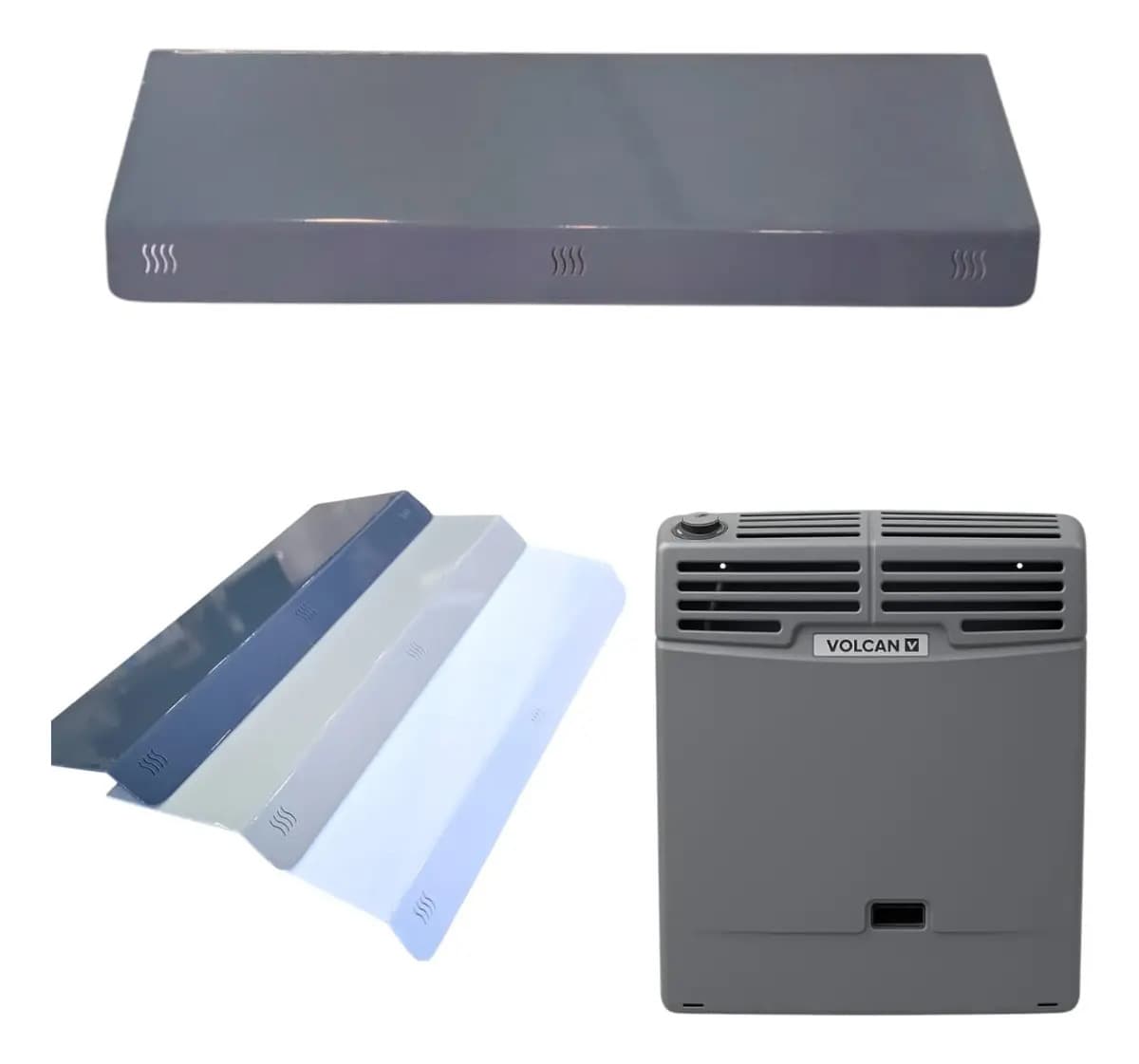 Deflector Protector Para Estufa Calefactor Anti Manchas 60cm Color Gris oscuro