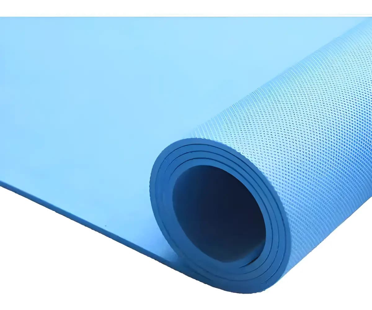 Colchoneta Mat De Yoga 6mm Pilates Eva Soft Enrollable Gym Color Celeste