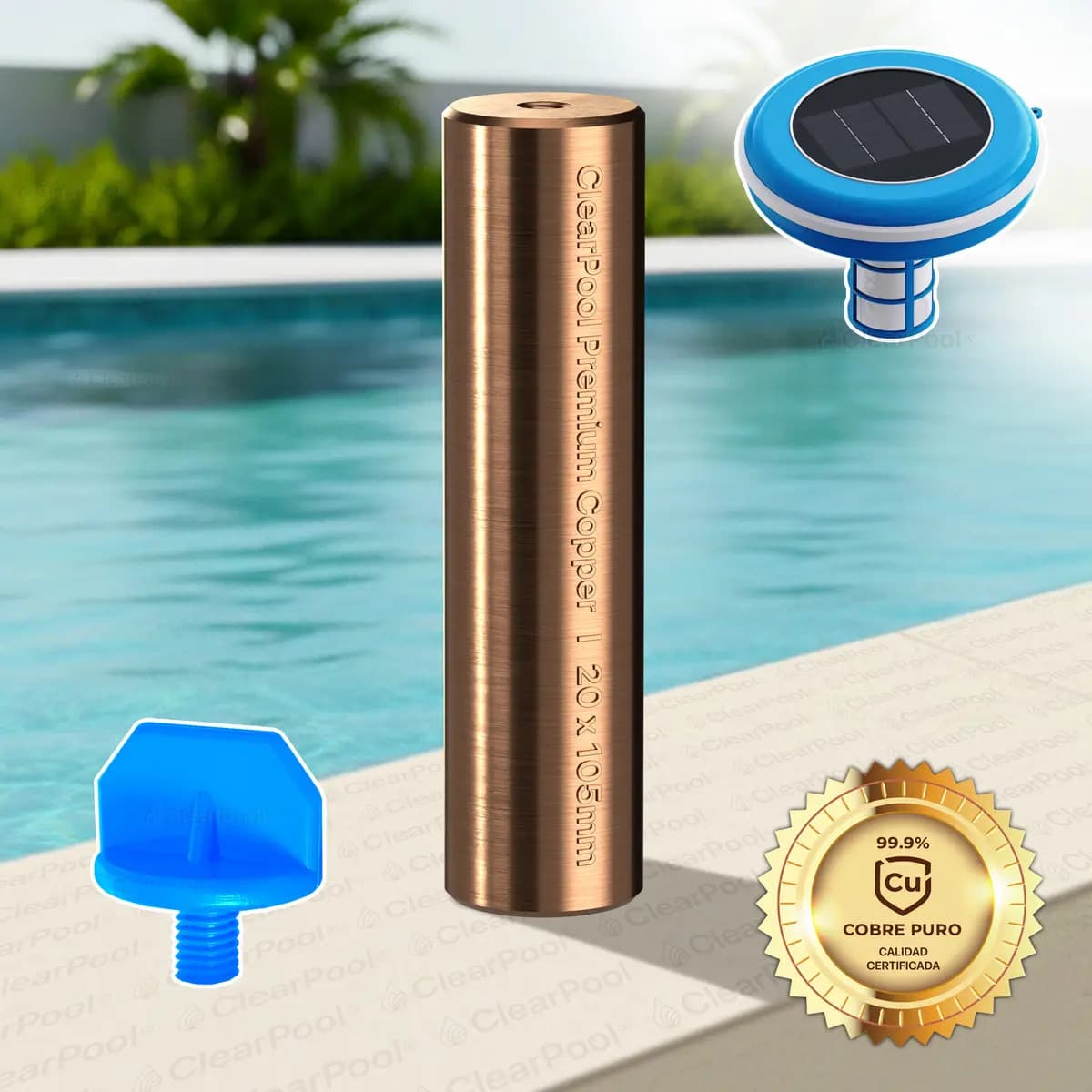 Repuesto Ánodo Barra De Cobre Para Ionizador Solar | Fravega 105 X 20mm