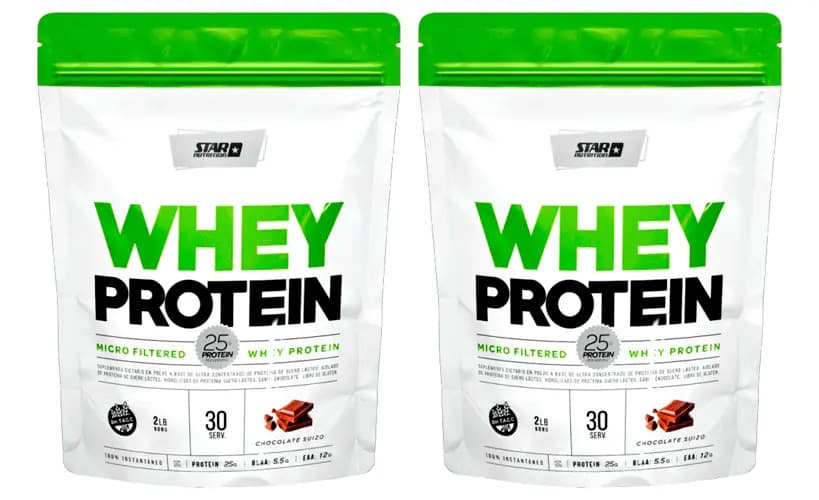 Suplemento en polvo Star Nutrition Proteínas sabor chocolate suizo x 908g X 2 Unidades