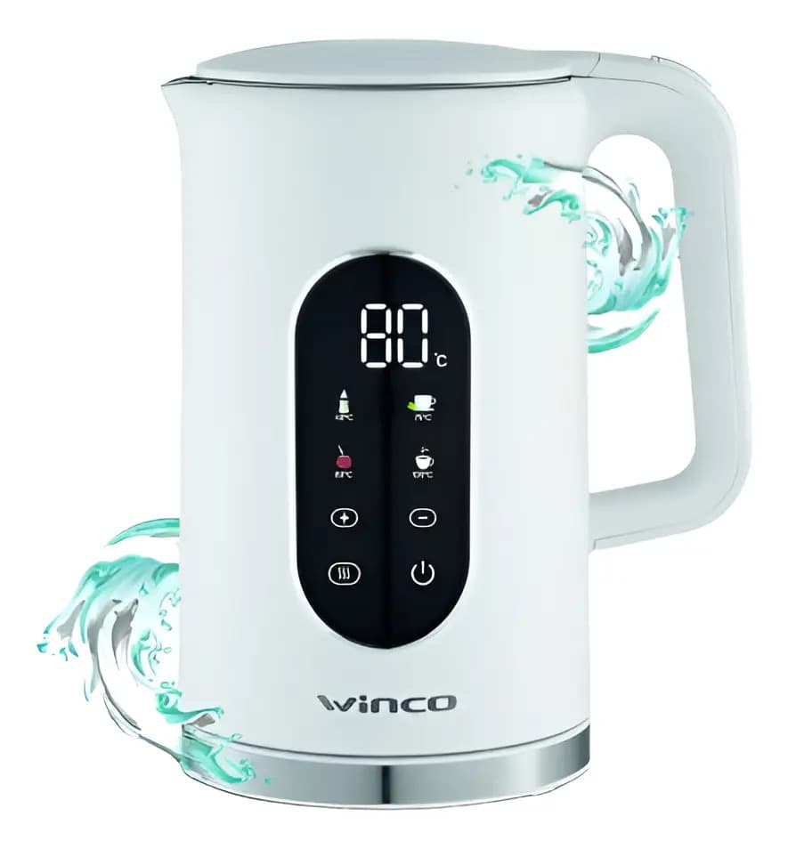 Pava Eléctrica Digital Táctil 1.7 L Winco W721 Blanco