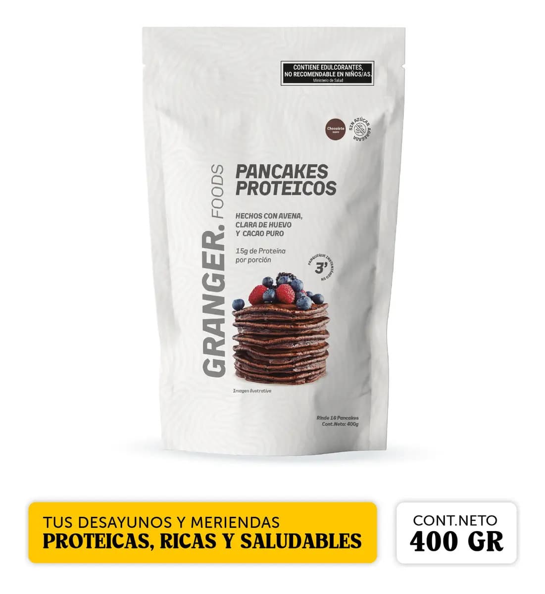 Pancakes Proteicos Granger X 400 Gr Sabor Chocolate