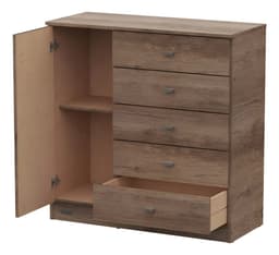 Comoda Cajonera Mosconi Pack 5 Cajones 1 Pta Color Grei