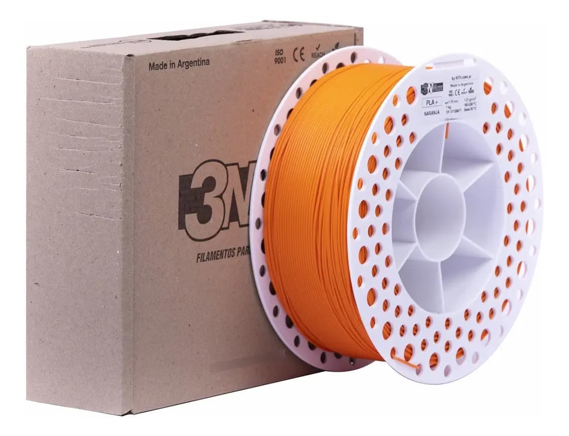 Filamento 3D 3nMAX PLA+ 1.75mm 1kg Naranja Impresora 3D