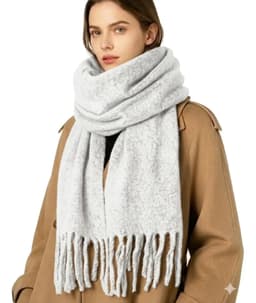Bufanda Nube Manta Bufandon Lisa Abrigo Ruana Suave Mujer Blanco Tiza Nube Unico CRAZY LOOK STORE