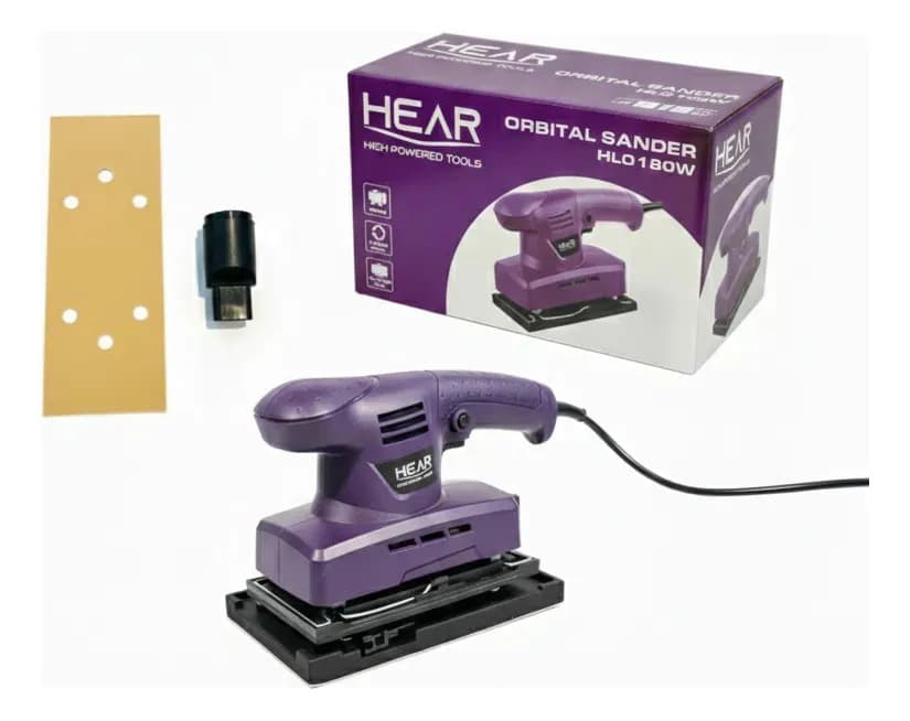 Lijadora Orbital 180w Hear 187x90mm 1/3 14000 Rpm Violeta Oscuro 50hz