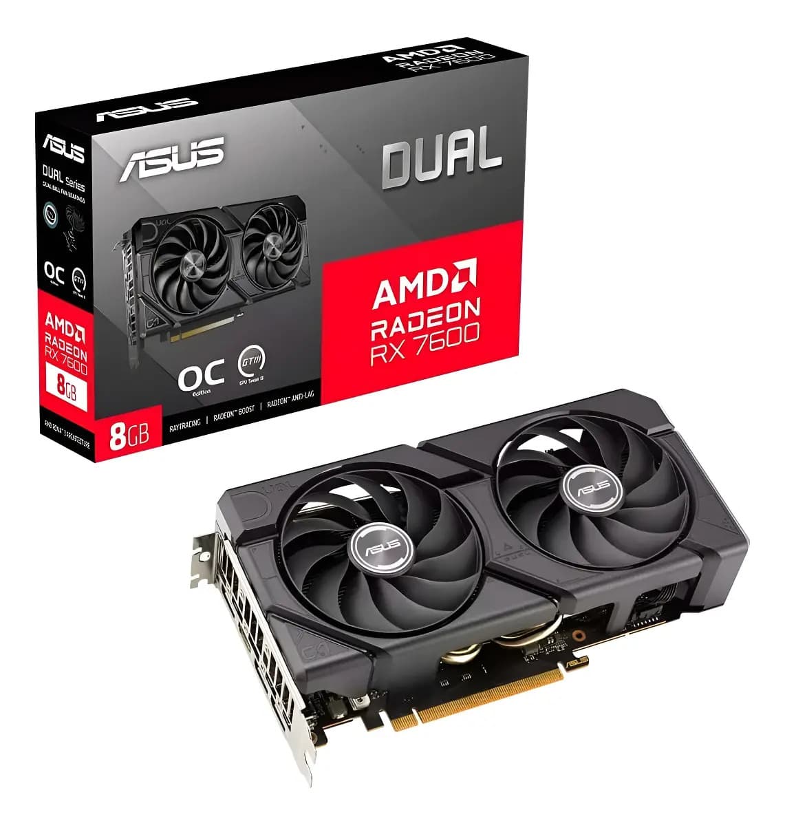 Placa De Video Asus Dual Amd Radeon Rx 7600 8gb Ddr6 Oc