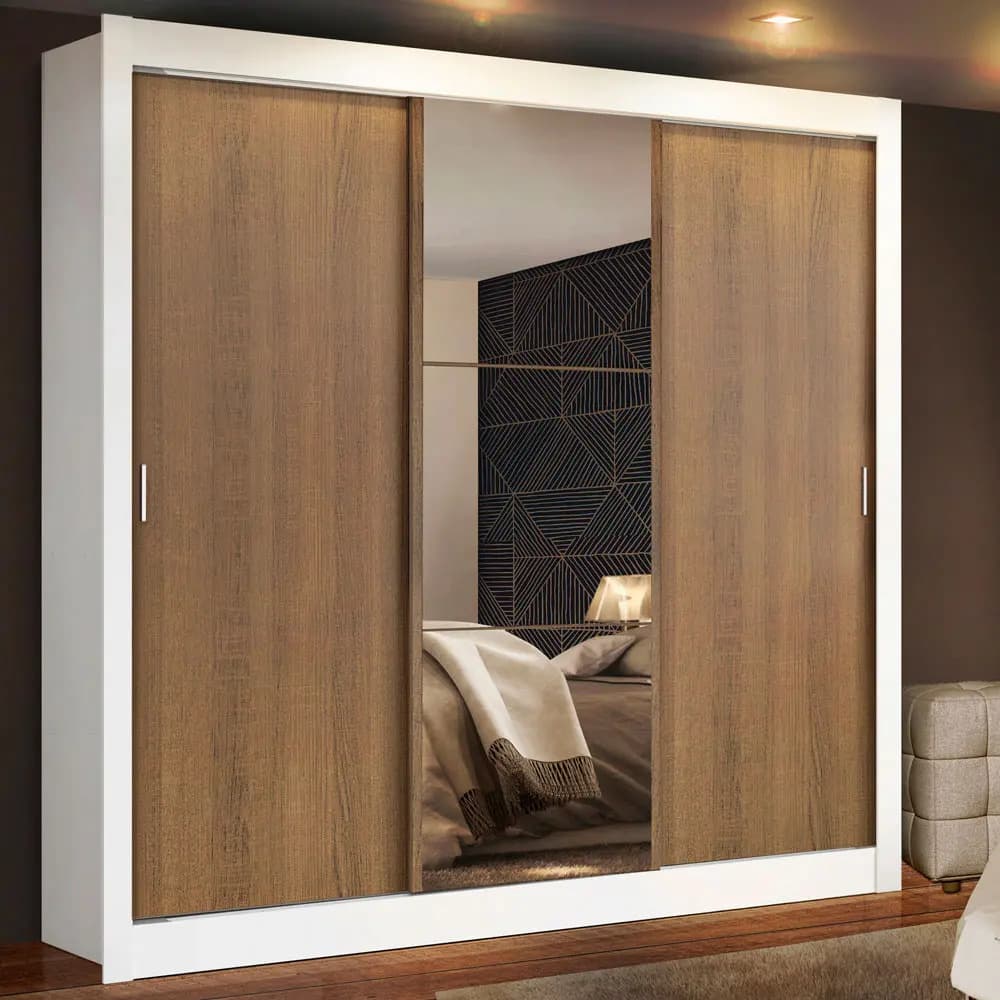 Ropero Mônaco Madesa Placard 3 Prtas Corredizas 1 Espejo 170x205x51