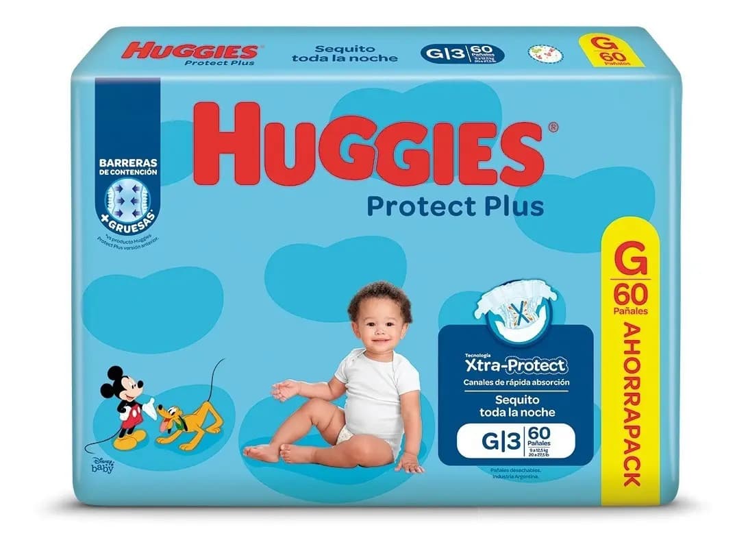 Pañales Huggies Protect Plus Ahorrapack G Bolson X 60 Un