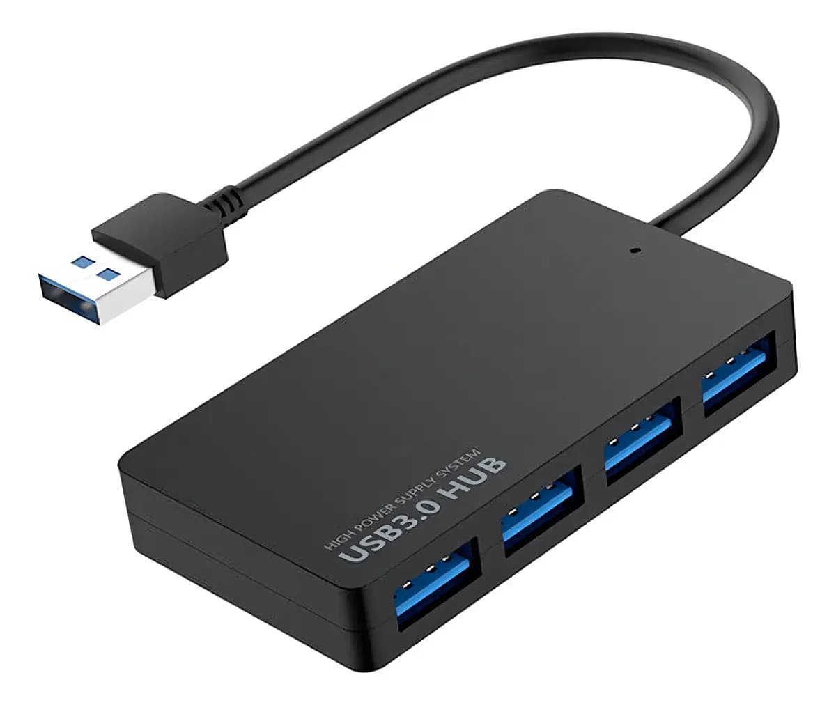 Hub USB 3.0 4 Puertos Alta Velocidad 5Gbps Mac Win Linux Plug & Play